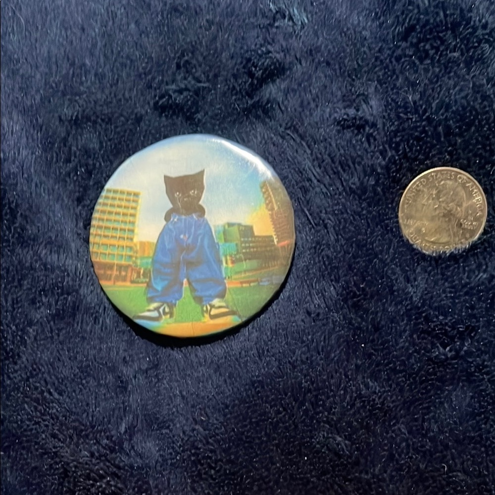Black Cat Button Pin